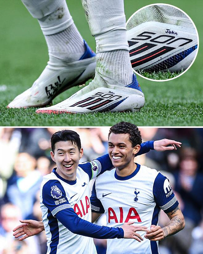 Tottenham's winning hero Son Heung-min is crazy! SON soccer shoes JOHNSON are still there