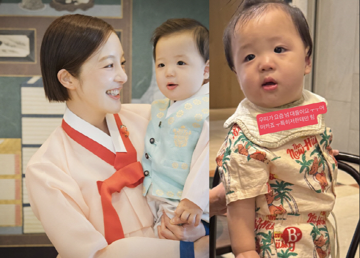 Kim Yong-gun's daughter-in-law, Hwang Bo-ra, is a one-year-old, but she's already talking to me