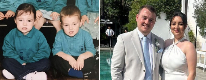 A kindergarten student sitting side by side, as a couple in 20 years...a true connection