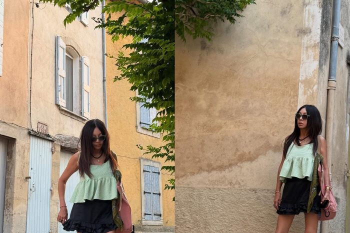 62-year-old Hwang Shin-hye, European string sleeveless  mini skirt..Legendary young look