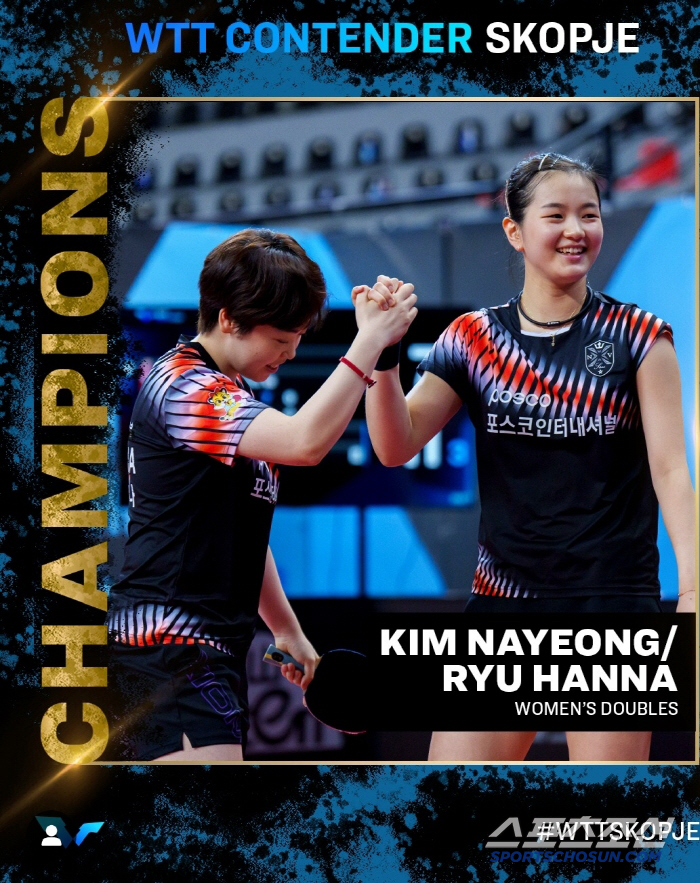 POSCO Doubles Cho Yu-na X Kim Na-young defeated Shin Sung-jo to win WTT Contender Scoffee!The second feat of the season