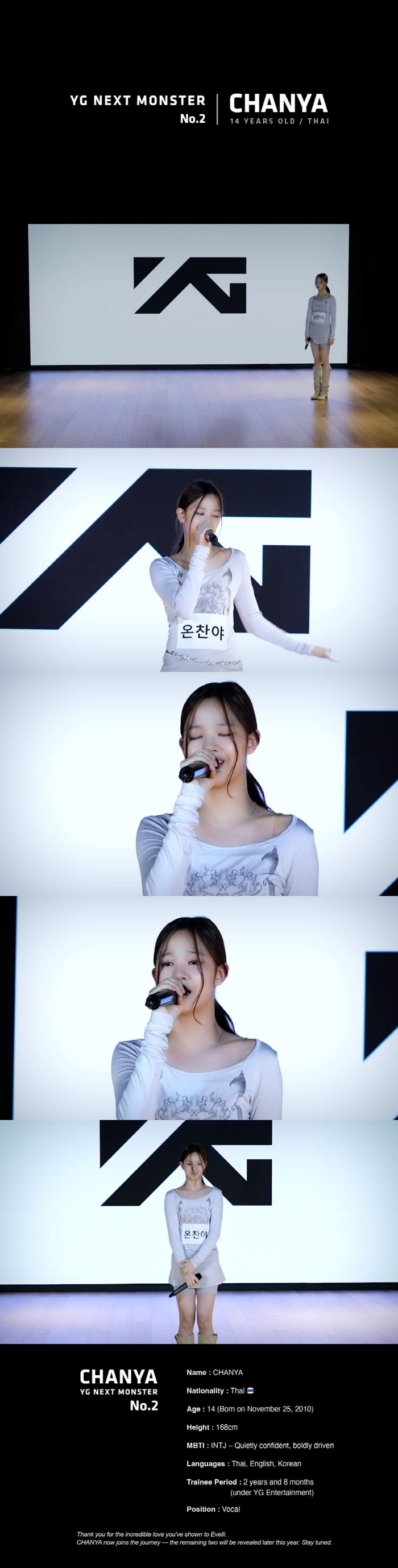 YG Unveils Second ‘NEXT MONSTER’ Member Chanya, 14-Year-Old Thai Vocal Powerhouse