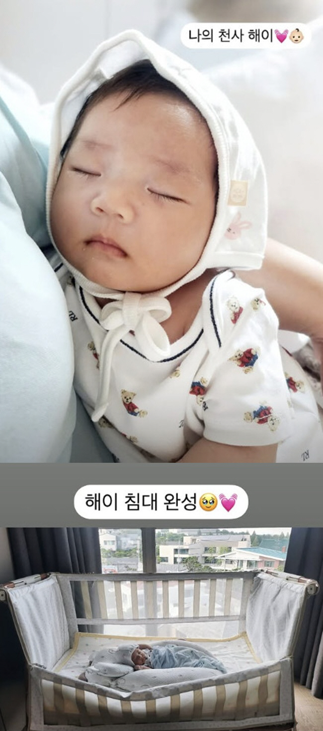 Son Dam-bi, a precious daughter in her 40s...The baby bed is luxurious. My angel