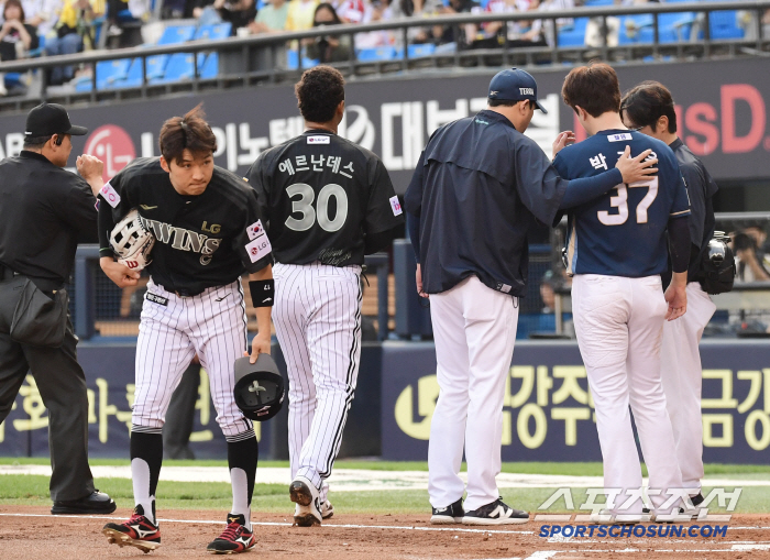 Is it because of the gladiator's helmet. Park Gunwoo with cheekbones swollen in head shot no fracture in X-ray examination. An additional CT scan is scheduled for tomorrow