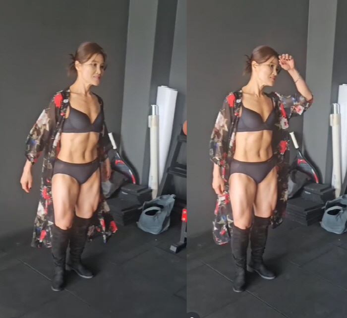 Thor body substance Kim Hye-sun, uncorrected six-pack, group elasticity of ★ on the thighs