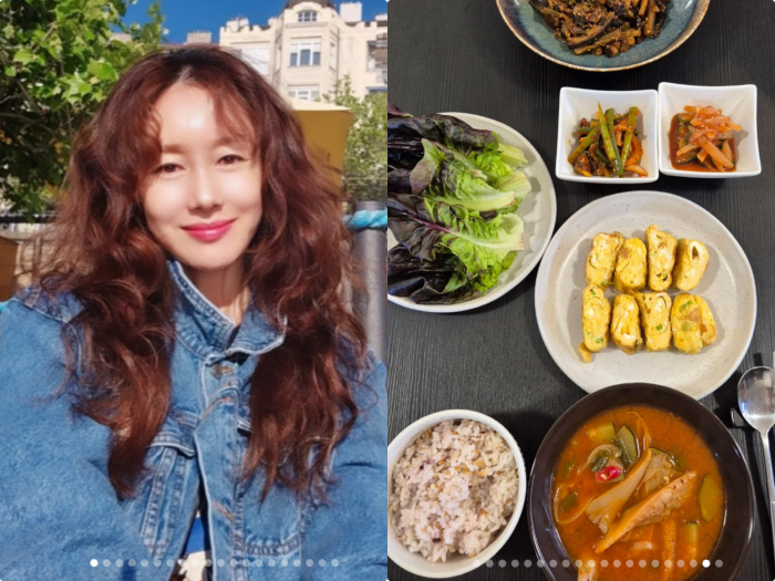 Kim Ji-soo, who left, lives in Europe with Korean food..Soybean paste stew  stir-fried eggplant dish