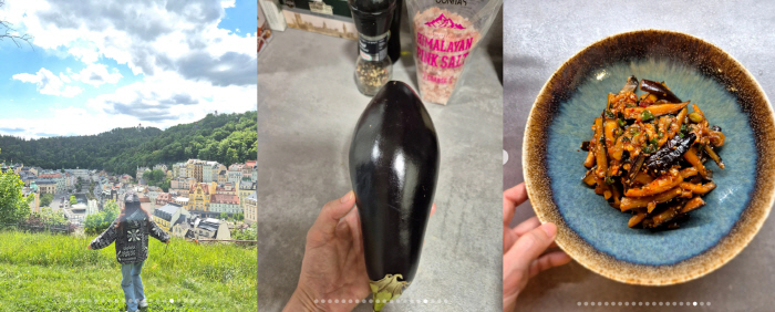 Kim Ji-soo, who left, lives in Europe with Korean food..Soybean paste stew  stir-fried eggplant dish