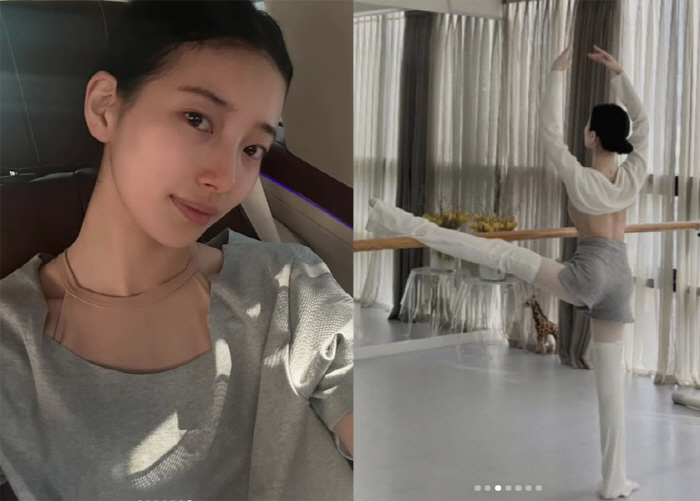 Suzy, who missed Min's wedding, reveals ballerina...Perfect back line admiration