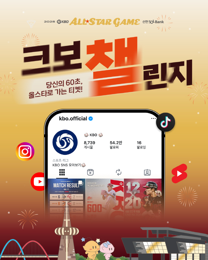 The video I took can be official content? Tickets for the All-Star Game are also up for grabs…KBO All-Star Game Kvo Challenge Short-form Event will be held