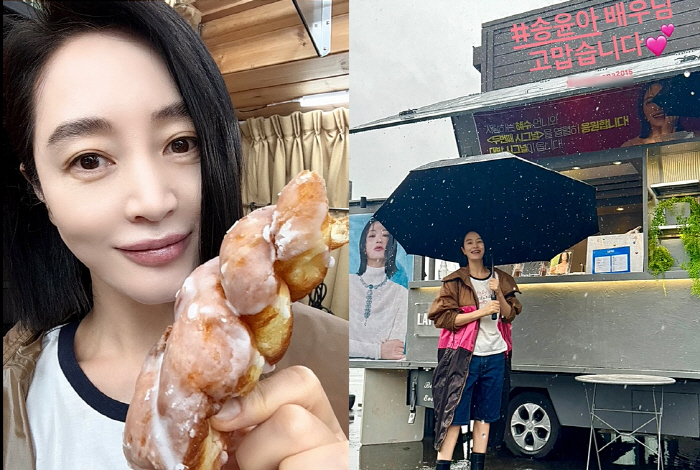 Kim Hye-soo, your face is small or your twisted bread stick is big. You can't believe it