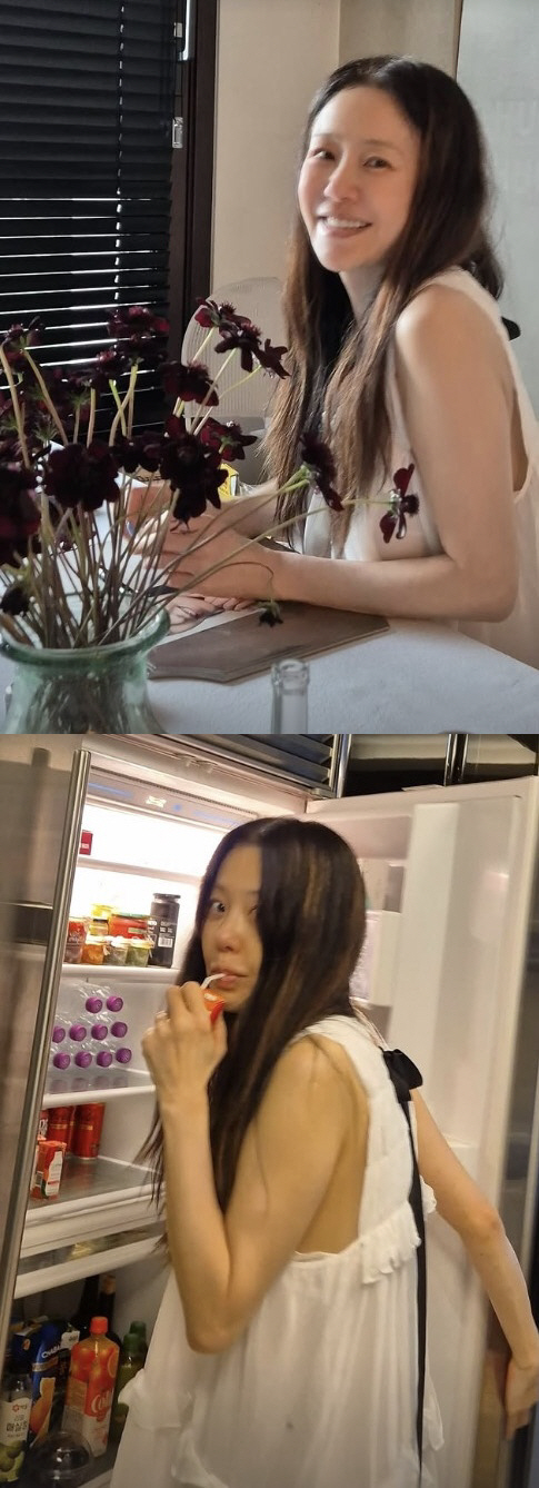 Ko Hyun-jung, how can you be this pretty at home..Home appliance CF visual in front of refrigerator