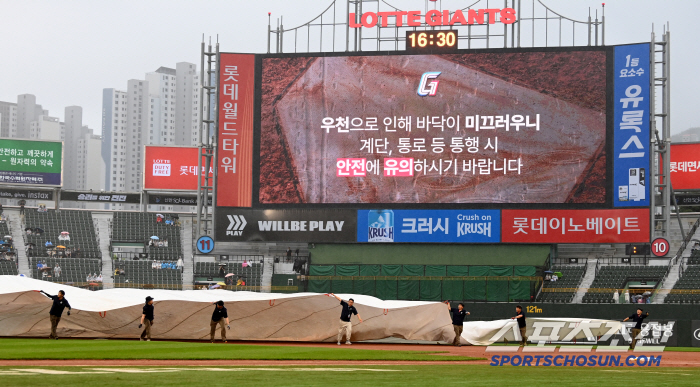 Park Se-woong's return to the first team, and it's a rainy season all day → Heavy rain that poured down an hour ago! Busan Lotte Samsung match was eventually canceled...Gyeongbuk High School's senior and junior competition is expected 