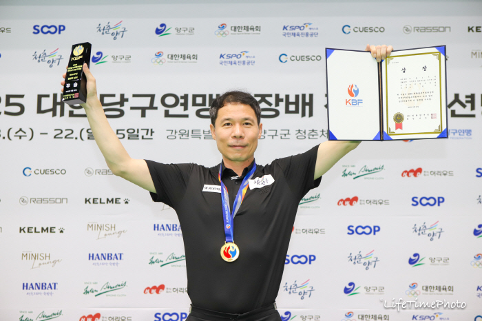 Festival-type billiard competition! 2025 Korean Basketball Federation President Bae The nationwide three-cushion billiard competition ended successfully. Heo Jeong-han Kim Ha-eun won the individual competition in the men's and women's professional