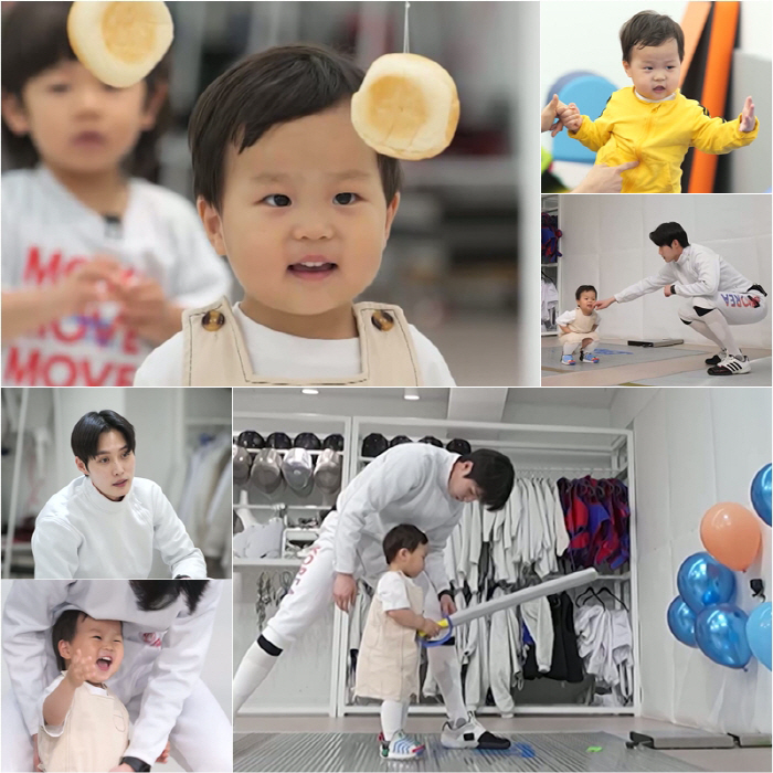 25-month-old Jungwoo, Dad Should I Jump Over Kim Junho...I want to be a member of the national fencing team