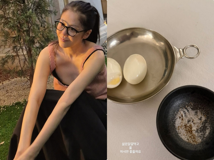 Ko Hyunjung, late night snack... Two eggs..172cm. There's a reason why I'm so skinny