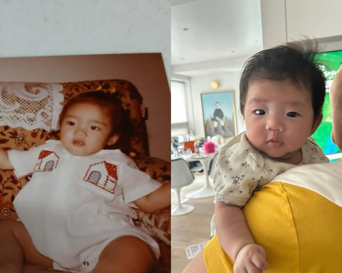 Lee Gyu-hyuk ♥ Son Dam-bi, compared to her daughter's picture, it's like a fish-shaped bun..We look like each other