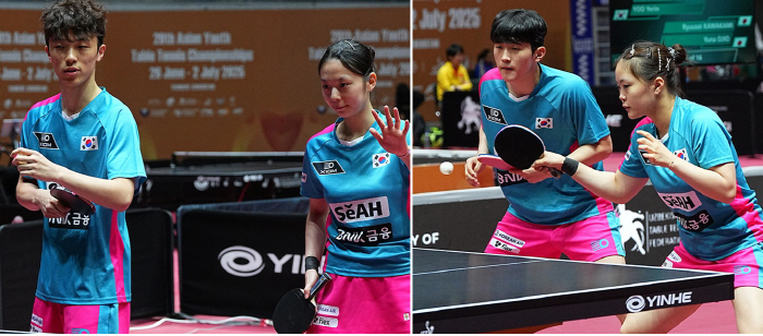 The future of table tennis is bright. Yoo Young-rin X Choi Ji-wook VS Park Ga-hyun X Kim Ga-on, youth table tennis mixed together. Go to the finals side by side, secure and happy!
