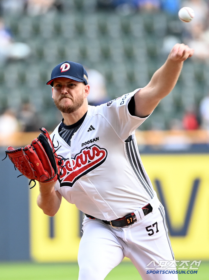  Doosan starter Colerbin's hard throw