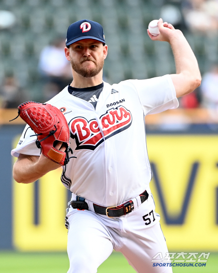  Doosan starter Colerbin's hard throw