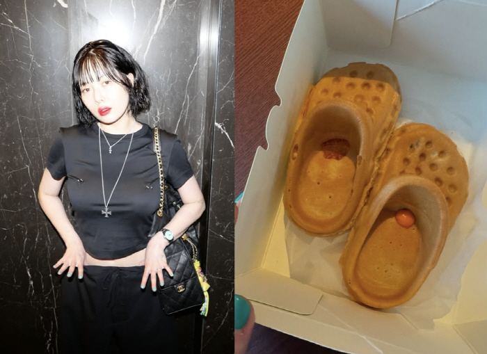 Hyun-ah reveals baby shoes...I didn't think I was pregnant. 