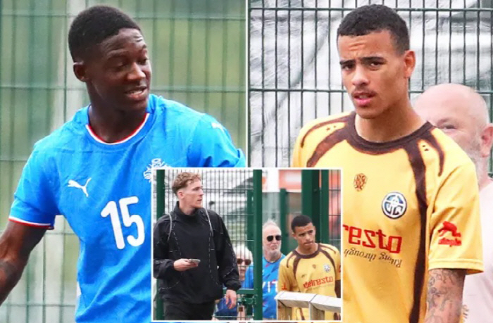Is Manchester United funny? Uh, yeah, scary devil talent, 21 goals in the first season, becoming the top scorer in Ligue 1...It's my first time in Manchester with youth colleagues