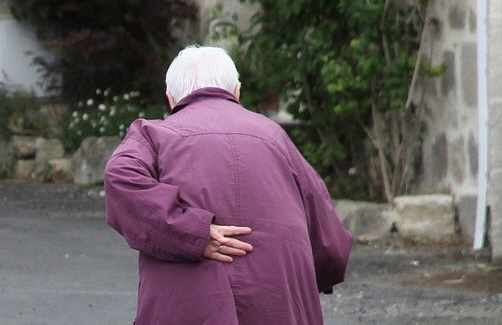 Old age spondylosis with bent back, to prevent?