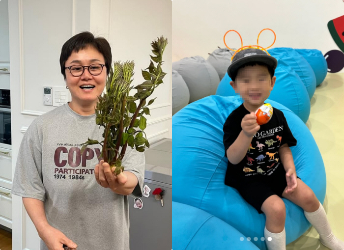 59-year-old grandmother Lee Kyung-sil, thanking her daughter-in-law and grandson for entertaining her after joining the military
