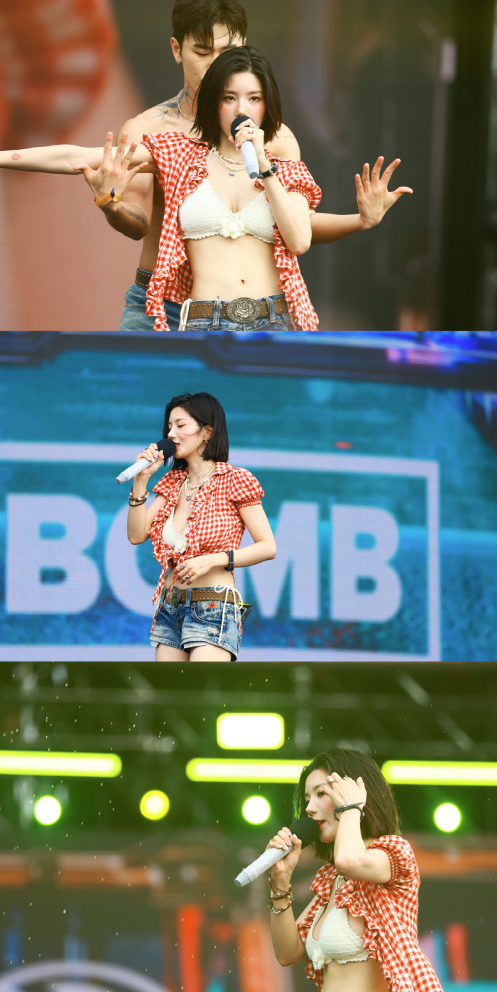 Kwon Eun-bi, who tore the water bomb apart, and her bikini body heightened stimulation performance is hot