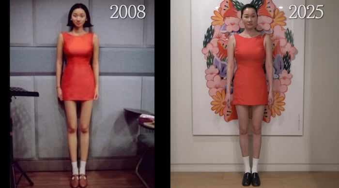 Back then, no-bra Jang Yoon-ju recreated the legendary diet gif in 17 years
