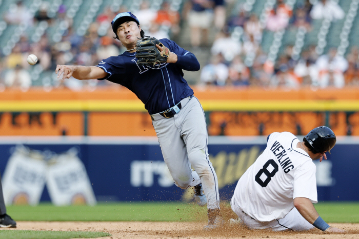 The center fielder of a 172.2km light-speed double missed his direction, the presence of Kim Ha-sung, the highest-paid player in scoring a tie against RBI
