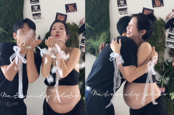 Kim Ji-hye's twin risks of premature birth → She took pictures of her full term despite the doctor's dissuasion..We almost regret it