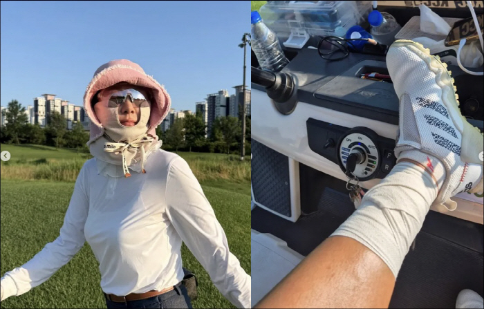 Park Jun-hyung ♥ Kim Ji-hye, dizzying injury while playing golf...Put a bandage on it and the ball flies to your leg