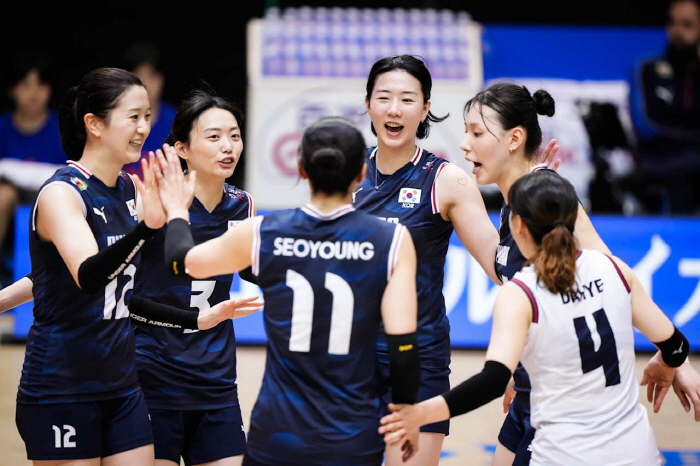South Korea's women's volleyball, which was completely defeated in the match against Korea and Japan, is the lowest place → VNL relegation real