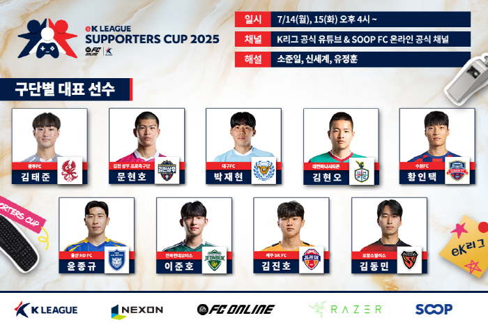 Yoon Jong-kyu Moon Hyun-ho → The eK League Supporters Cup, in which K-League players and fans play together, will be held from the 14th to the 15th of 2025