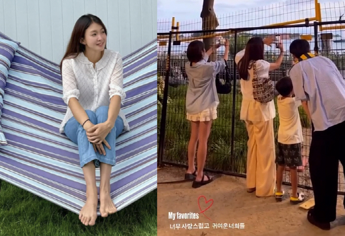 Lee Si-young, after confessing to her second pregnancy, healing next to her family, 7-year-old and cute living in the U.S
