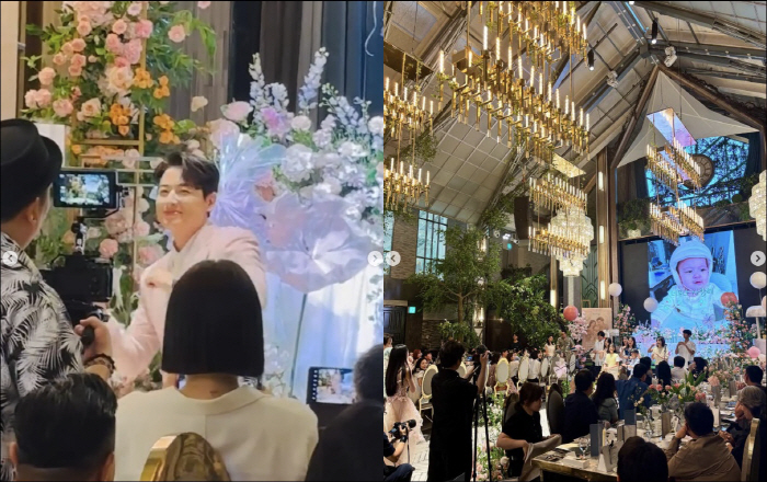 Lee Ji-hoon ♥ Oh, it's a fancy first birthday party than a wedding...Dad's the most excited