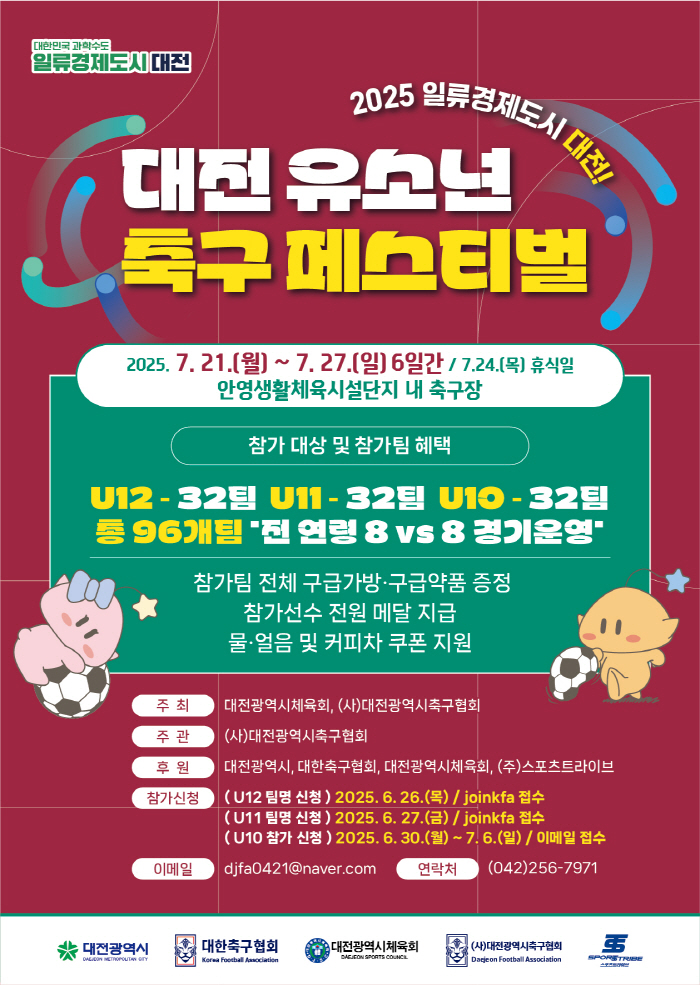 2025 Best Economic City Daejeon! Daejeon Youth Football Festival Held