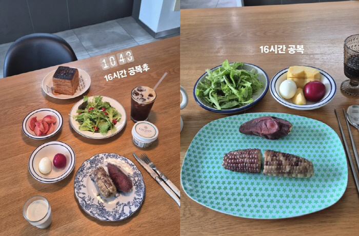 Park Jun-hyung ♥ Kim Ji-hye, 168cm, 58kg. You said you gained weight. It's delicious after eating on an empty stomach for 17 hours