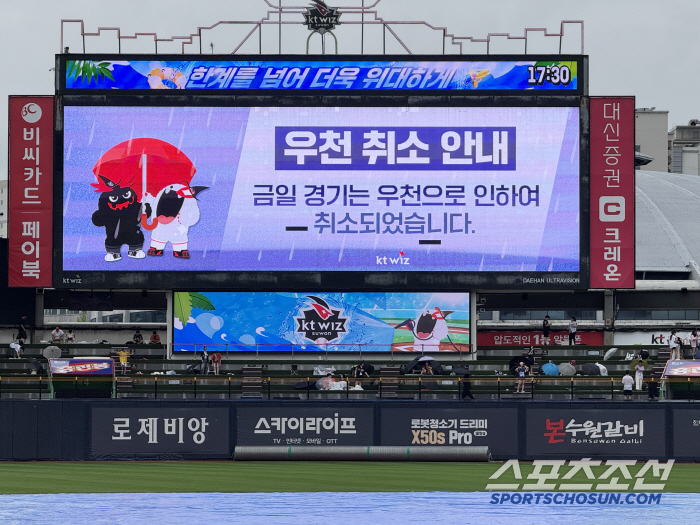 Ponce is on the mound, but the rain against Suwon Hanwha KT is canceled