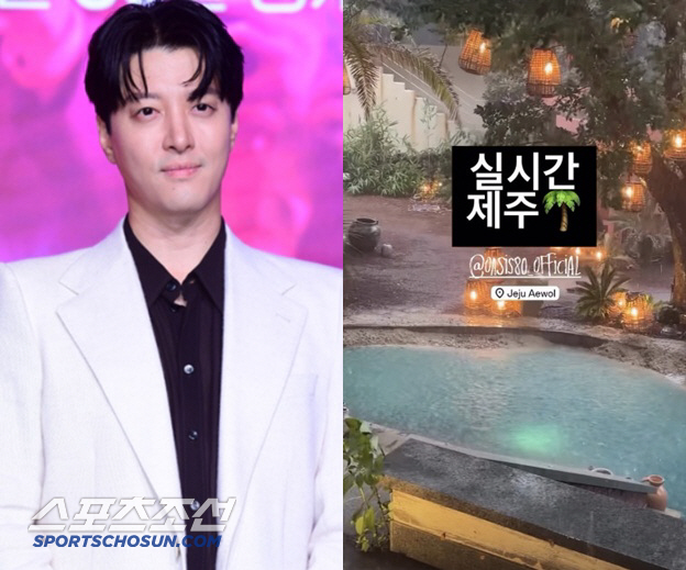 Lee Dong-gun Jeju cafe, heavy rain and water..Is this right? Even the customer is flustered