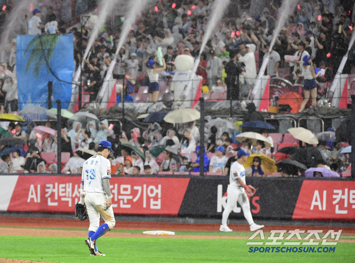  Heo Kyung-min suspends rain before the top of the 6th inning and leaves the ground