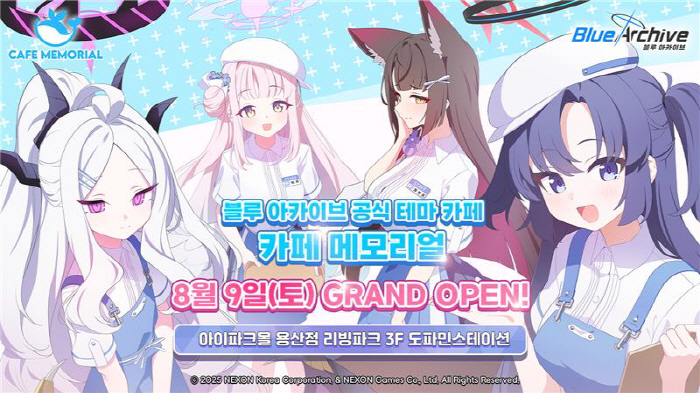 Official Theme Cafe Cafe Memorial Using Blue Archive IP Opens at I'Park Mall Yongsan Branch in August