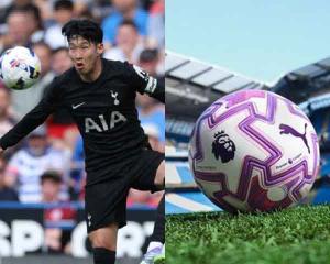 Son Heung-min kicks it himself. The first EPL Puma official ball in Korea against Tottenham Newcastle...Purple  Pink Design Eyes