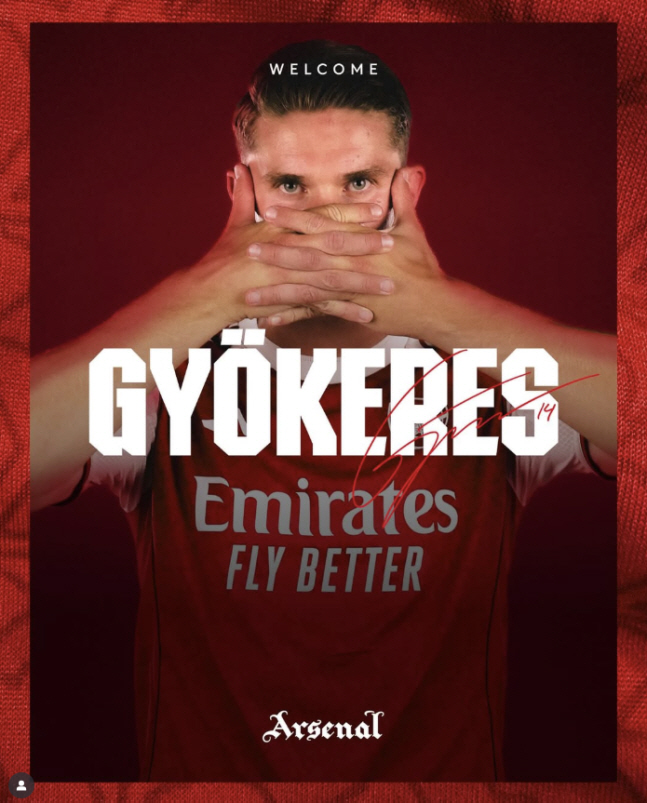 It's a win this time! Arsenal have 97 goal monster FW Jockeres signing a five-year contract  118.7 billion won  No. 14 