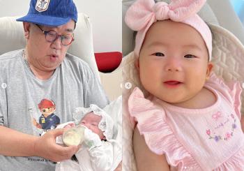 Lee Soo-min's daughter inherited grandfather Lee Yong-sik's DNA..83 days old, camera eye contact angel ♥