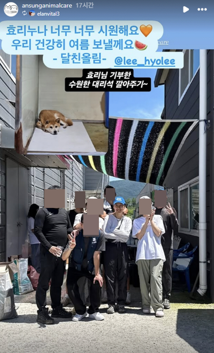 Lee Hyo-ri has been advertised 4.2 billion times, 42 billion won worth of impressive stories..Abandoned Dog Volunteer Eye in Heat Wave Warning