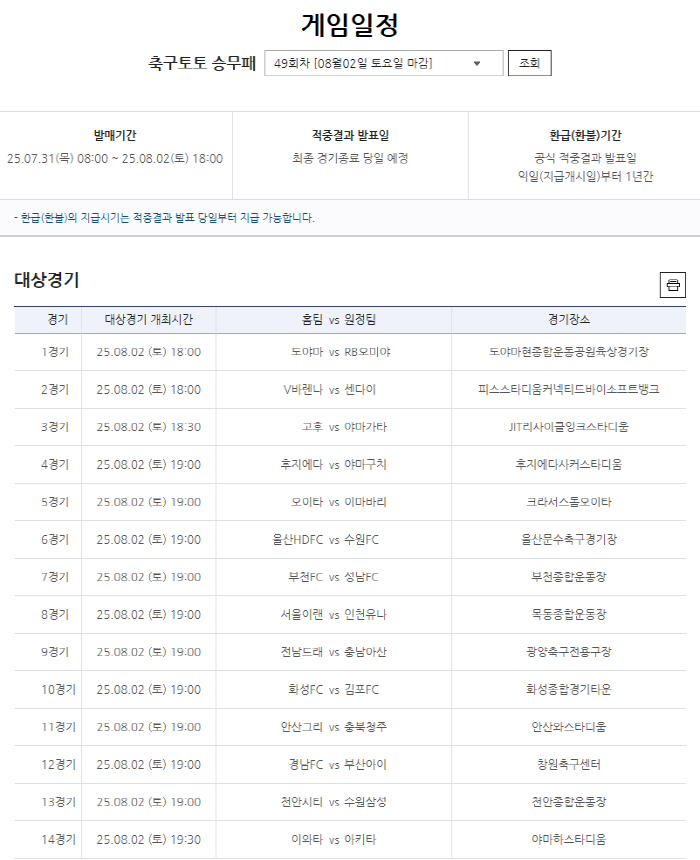 About KRW 510 million to be carried over to the next episode'...Sports Toto Soccer Toto's crew loss announced the results of the 48th match