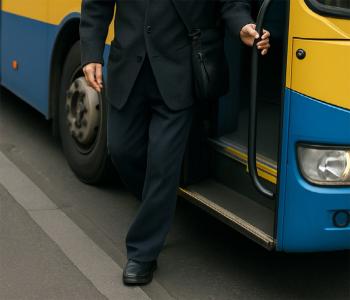 Knees while getting off the bus...Watch out for middle-aged people