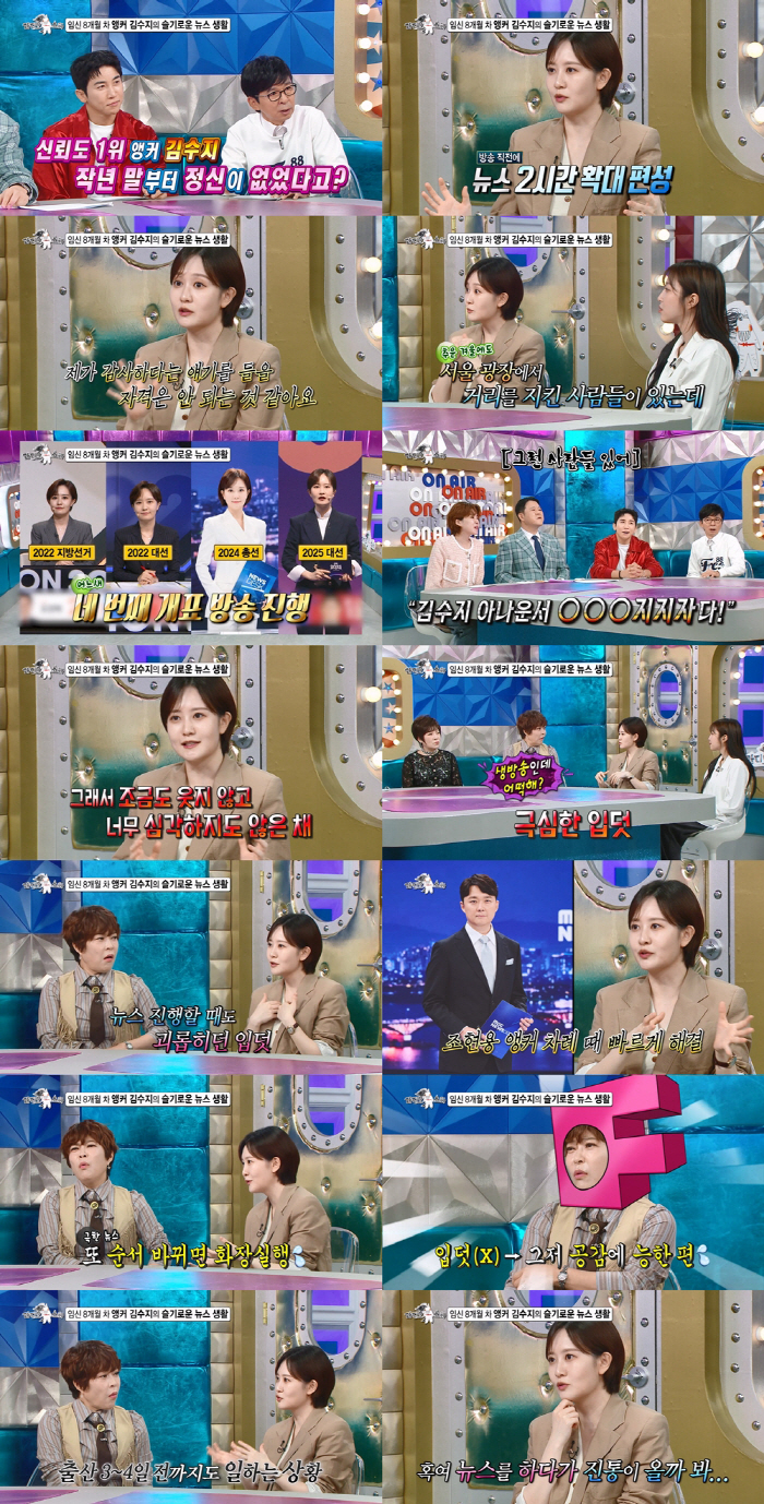 Do you know Suzy Kim, who is 8 months pregnant, how many times do you go to the bathroom at the news desk