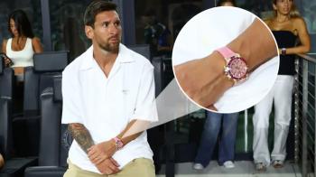 A pink watch that looks like a Messi class toy. It turns out that it's a 1.3 billion dollar limited edition